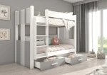 Dviaukštė lova Adrk Furniture Arta, 90x200 cm, balta/pilka