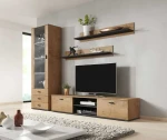 SOHO 1 furniture set (RTV180 cabinet + S1 cabinet + shelves) Oak lefkas/Juodas