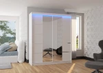 Spinta ADRK Furniture su LED apšvietimu Traves 180, balta