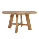 Stalas KATALINA D150xH78 cm, medžiaga: perdirbta tikmedžio mediena, spalva: natūrali