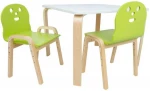 Vaikiškas komplektas HAPPY staliukas, 2 kėdės, balta/žalia