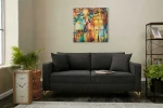 Hanah Home 2 vietų sofa Berlin - Anthracite, Gold