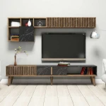 TV staliukas Kalune Design Televizoriaus spintelė Milan - Walnut, Juodas