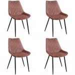 4-ių kėdžių komplektas Akord SJ.0488, rožinis