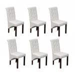 Valgomojo kėdės, 6 vnt., baltos, modernios