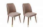 2-jų kėdžių komplektas Kalune Design Hugo 384 V2, smėlio/juodas