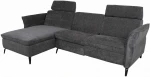 Corner sofa DAYTON LC, electric recliner, dark pilkas