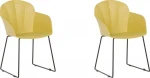 Beliani 2 kėdės valgomojo geltonam SYLVA