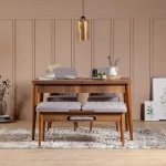 Kalune Design Išplečiamas pietų stalas ir kėdės (4 vienetai) Vina 0701 - Soho, Walnut
