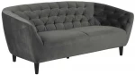 Sofa RIA, 84x191x78 cm, 3 vietų, dangos medžiaga: vilkta audiniu, spalva: tamsiai pilka, kojos: kaučiukmedis, spalva: ju
