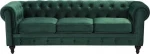 Beliani 3-vietė veliūrinė sofa žalia CHESTERFIELD
