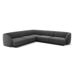 Aksominė simetrinė kampinė sofa Micadoni Miley, 252 x 252 x 74, pilka