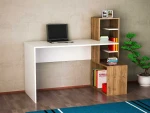 Kalune Design Studijų stalas Side - Baltas, Walnut