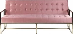 Beliani Velour sofa lova rožinė MARSTAL