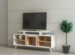 TV staliukas Kalune Design Televizoriaus spintelė Kutay - Baltas, Teak