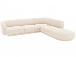 Dešininė sofa Micadoni Miley, 252 x 220 x 74, balta