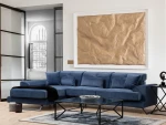 Hanah Home Mėlyna Kampinė sofa Frido Left (Chl+3R) - Navy Mėlyna