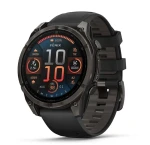 Garmin fēnix® 8 – 47mm AMOLED Sapphire Carbon grey DLC titanium with Black/pebble grey silicone band