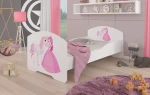 Vaikiška lova Adrk Furniture Pepe Princess and horse, 80x160 cm, balta