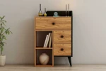 TV staliukas Kalune Design Komoda Star - Atlantic Pine, Juodas