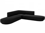 Simetrinė kampinė sofa Micadoni Miley, 220 x 220 x 74, juoda