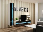 Cama Living room cabinet set VIGO NEW 8 baltas/juodas gloss