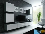 Cama Living room cabinet set VIGO 22 pilkas/baltas gloss