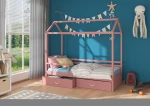 Lova ADRK Furniture Rose su šonine apsauga, 90x200 cm, rožinė