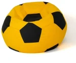 Soccer Sako bag pouffe yellow-juodas XXL 140 cm