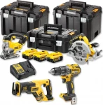 Įrankių rinkinys DeWalt DCK421P3T; (DCD791 + DCS570 + DCS331 + DCS367); 18 V; 3x5,0 Ah akum.