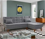 Hanah Home Kampinė sofa-lova Santo - Dark Pilkas