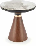 Gold GENESIS_S coffee table, baltas marble / walnut / auksinis