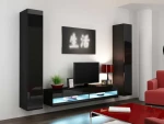 Cama Living room cabinet set VIGO NEW 4 juodas/juodas gloss