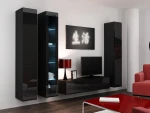 Cama Living room cabinet set VIGO 15 juodas/juodas gloss