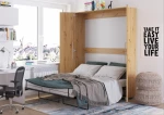Sieninė lova Meblocross Teddy 160, 160x200 cm, ąžuolo spalvos