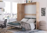 Sieninė lova Meblocross Teddy 160, 160x200 cm, šviesios ąžuolo spalvos