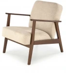 Fotelis MILANO 1S, leisure chair, beige CASTEL#15 / dark walnut