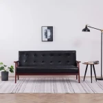 Trivietė sofa, juoda