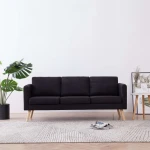 Trivietė sofa, juoda