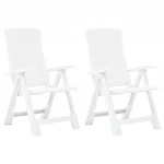 Atlošiamos sodo kėdės, 2vnt., baltos spalvos
