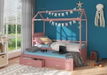 Lova Adrk Furniture Jonasek su šonine apsauga, 90x200 cm, rožinė