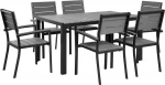 Lauko baldų komplektas Beliani Shumee Sodo stalo rinkinys ir 6 kėdės pilka COMO