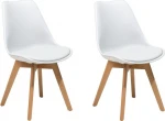 Beliani 2 kėdžių rinkinys baltos spalvos DAKOTA II