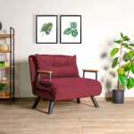 Hanah Home 1 sėdynės sofa-lova Sando Single - Maroon