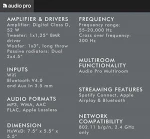 Audio Pro A10 MkII Multiroom kolonėlė, Šviesiai pilka