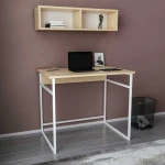 Kalune Design Darbo stalas Hussum - Baltas, Oak