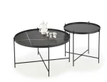 JULIETA set of 2 c. tables, juodas marble / juodas