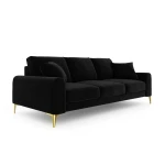 Keturvietė sofa Velvet Larnite, 237x102x90 cm, juoda