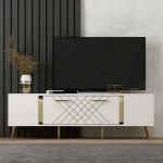 TV staliukas Kalune Design TV stalas Detas - Baltas, Gold