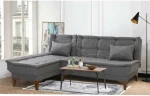 Hanah Home Kampinė sofa-lova Santo Left - Dark Pilkas